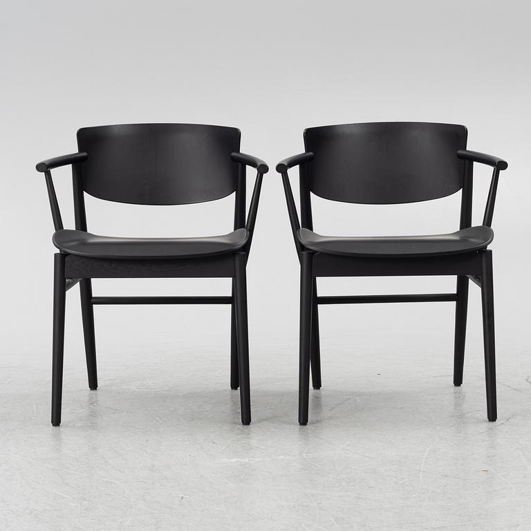 Oki Sato/Nendo, a pair of "No. 1" armchairs, Republic of Fritz Hansen, 2019.