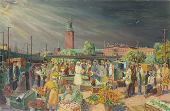 Georg Lindström, olja på pannå, signerad och daterad 1962.