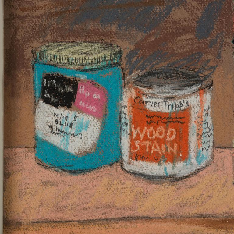 George Segal, "5 Paint Cans on Shelves 1".