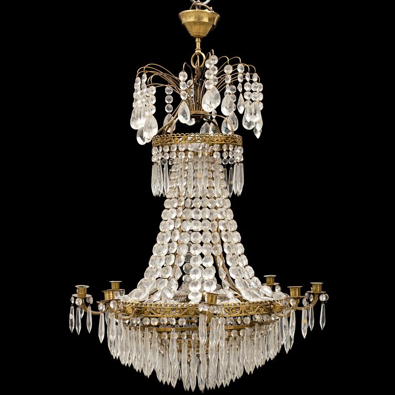 A CHANDELIER, empire-style, second half of the 20th century.