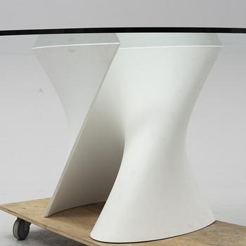 Xavier Lust, a glass top 'S Table' dining table, MDF Italia.