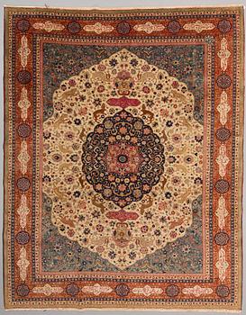 A CARPET, a semi-antique Tabriz Benlian, around 357 x 275 cm. - Bukowskis