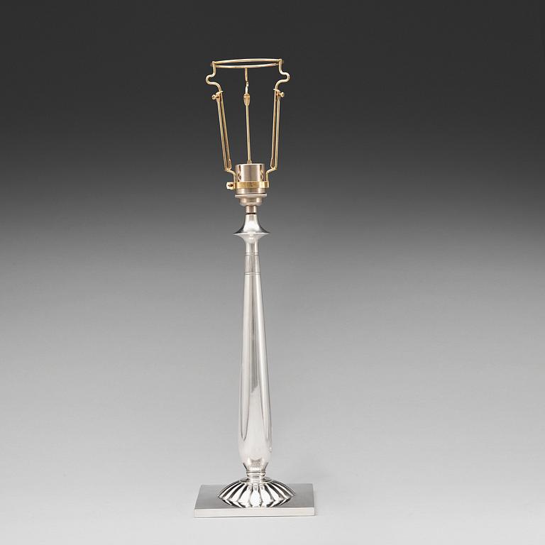 A Just Andersen silver table lamp, Guldsmedaktiebolaget , Stockholm 1928.