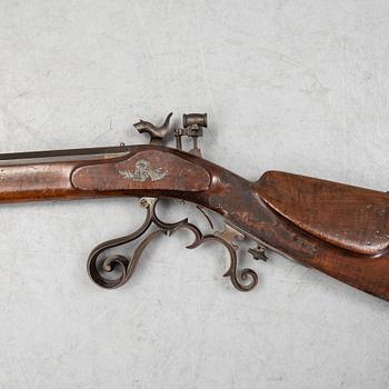 A pecussion rifle by John Donaghy, Amsterdam (1820-50).