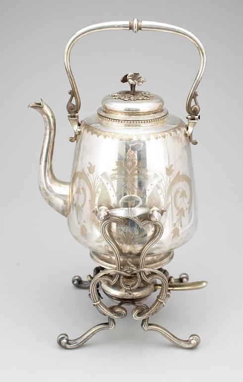 TEKÖK / SAMOVAR, nysilver, CR Carlström, rokokostil, omkring 1900.