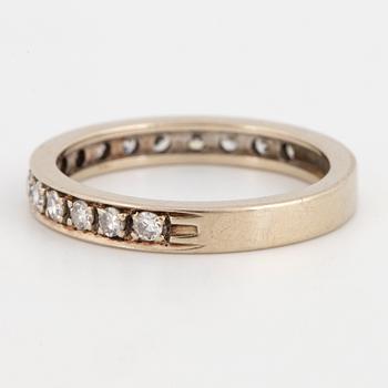 Half-eternity white gold with eight-cut diamond ring.