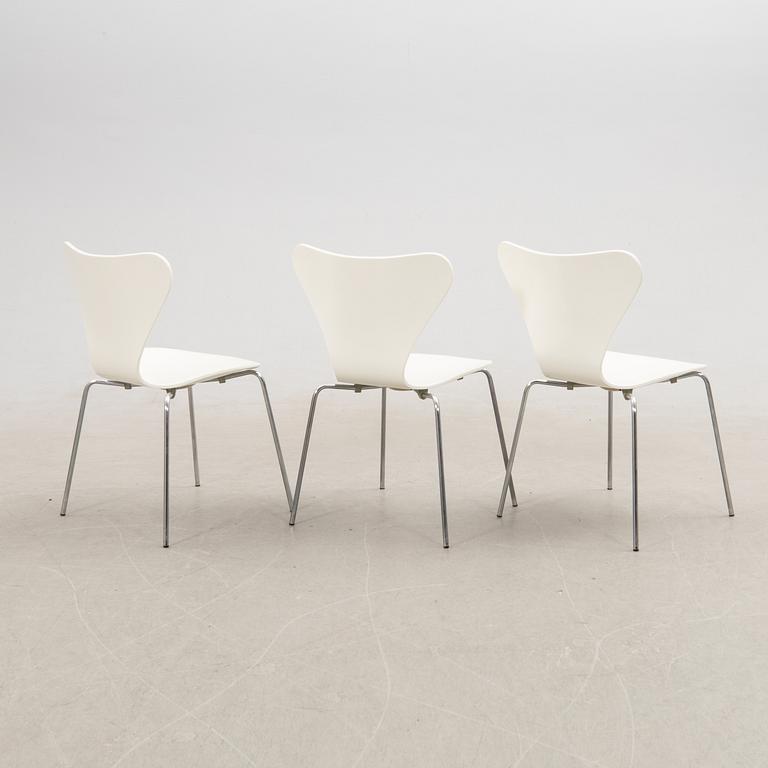 Arne Jacobsen, Chairs 6 pcs, "The Seven" for Fritz Hansen Denmark 1979.