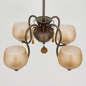 A 1930s pendant ceiling light, model 319/4, Taidetakomo Hakkarainen, Finland.