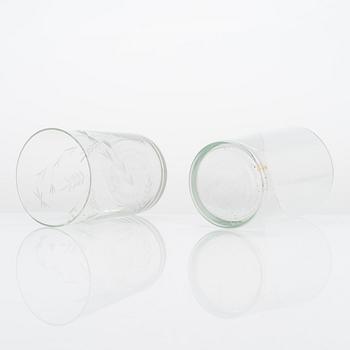 Two 19th-century silver tea glass holders, Moscow 1879 and 1894.
