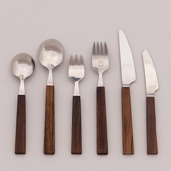A mid-20th century 49-piece set of "Triennale" cutlery for Fiskars, Finland.