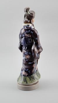 FIGUR, porslin, geisha, Dahl Jensen, Danmark.