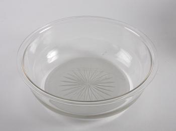 SKÅL med glasinsats, silver, rokokostil, importstämplar.
