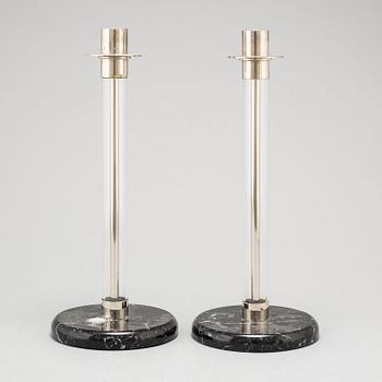 A pair of late 20th century candlesticks from Tecnolumen.