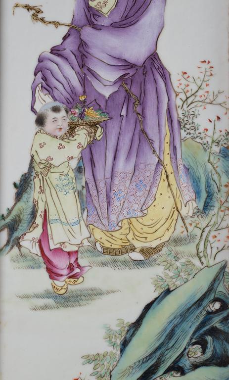 A Chinese porcelain plaque, 20th Century.