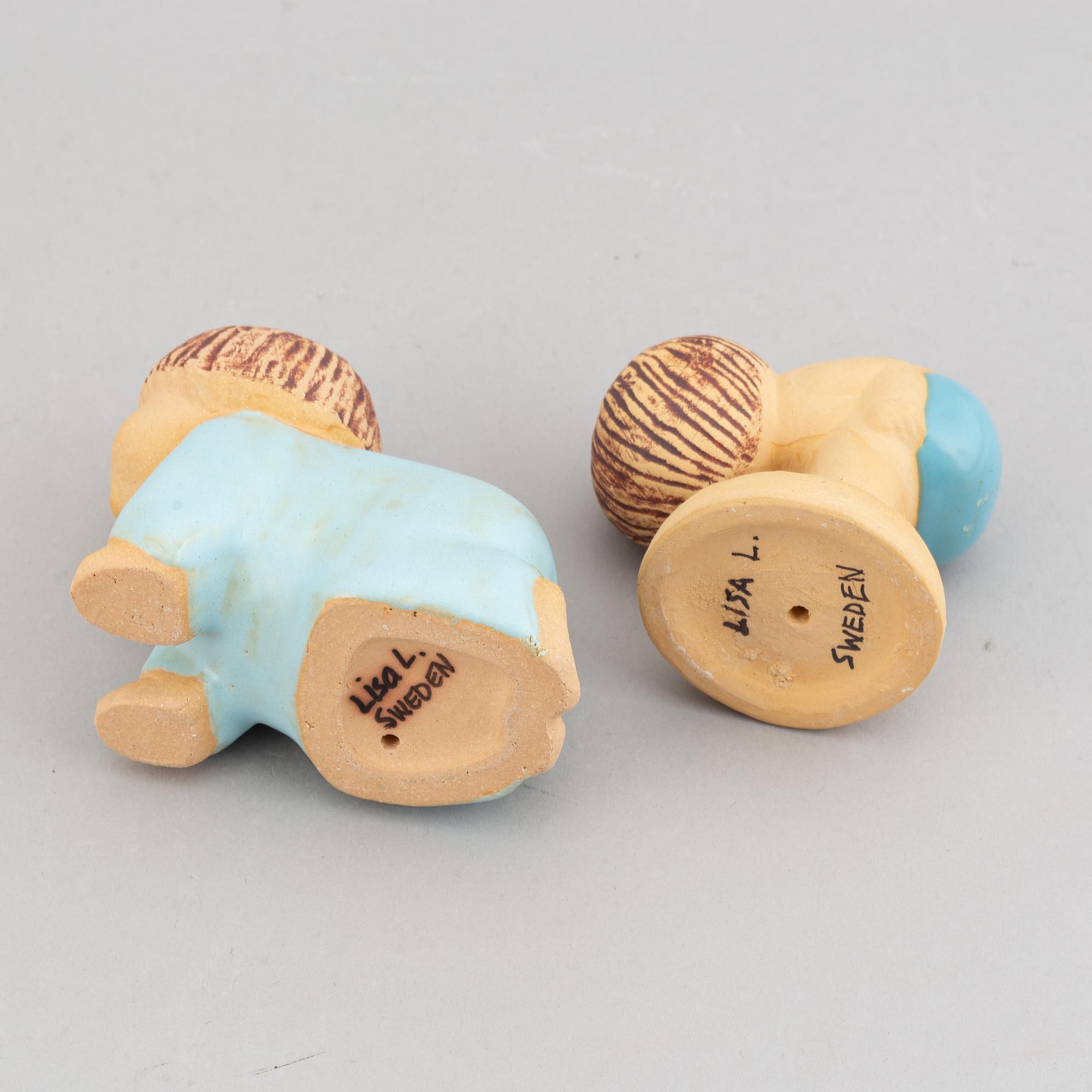 Lisa Larson, eight stoneware figurines, seven for K-Studion, Gustavsberg.