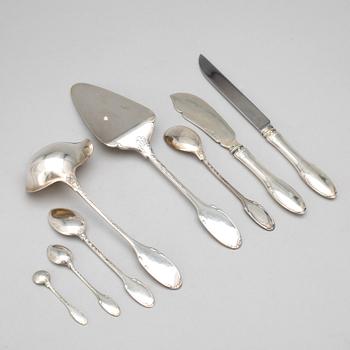 BESTICKSERVIS, 92 delar, silver, W.A Bolin, Stockholm, bland annat 1952. Total vikt ca 2189g.