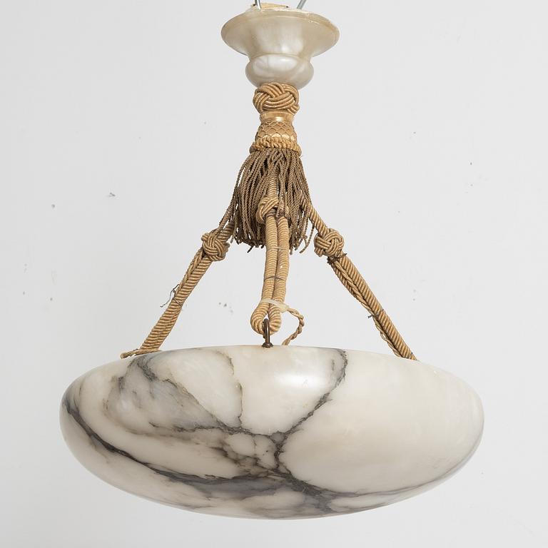 An alabaster ceiling lamp, 1920s.