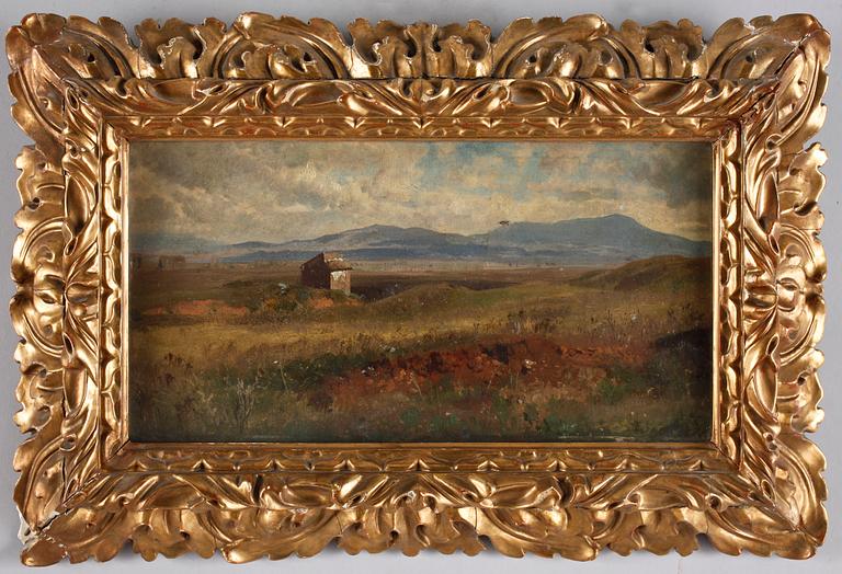 OSWALD ACHENBACH, tillskriven, olja på duk, otydl sign.