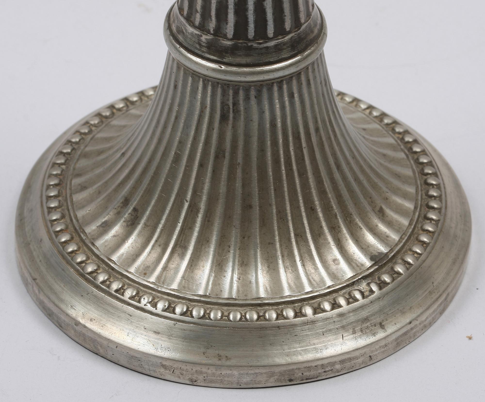 LJUSSTAKAR, ett par, tenn, gustavianska, Martin Artedius, Norrköping 1800.