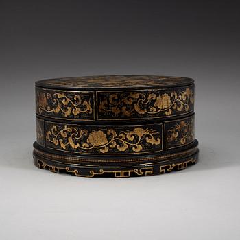 A black lacquer cabinet box with multiple drawers, Qing dynasty, 19th Century.