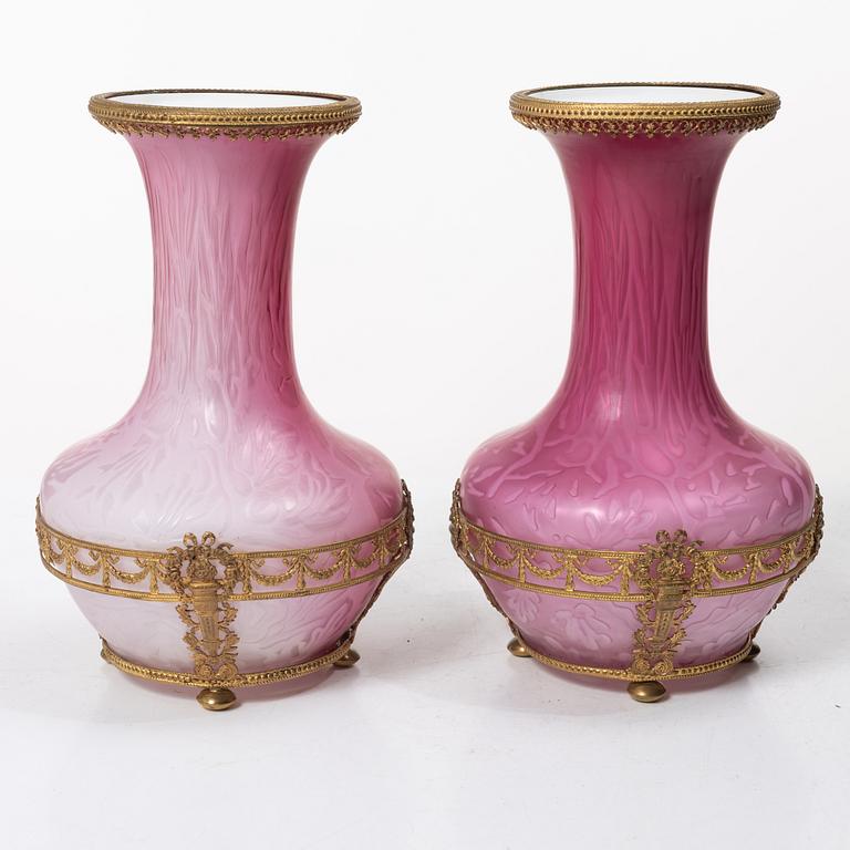 A pair of Louis XVI style vases, circa 1900.