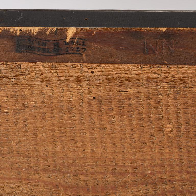 A pair of Gustavian engraved glass one-branch girandole mirrors by N. Meunier (master in Stockholm 1754-97).