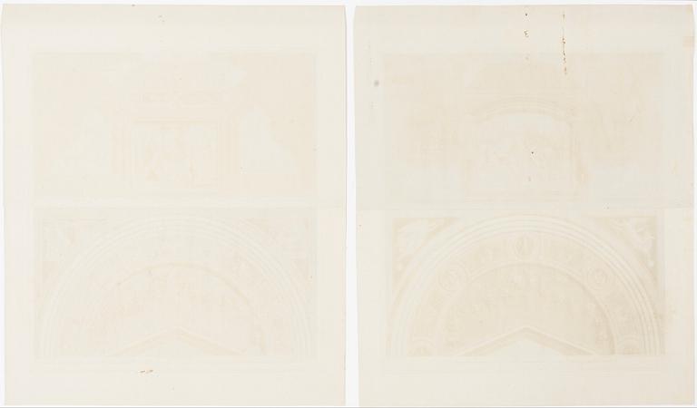 Giovanni Ottaviani, Four scenes from cloister vaults in the Raphael Loggias in the Vatican.