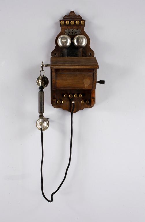 VÄGGTELEFON, L M Ericsson & Co, Patent, Stockholm, tidigt 1900-tal.