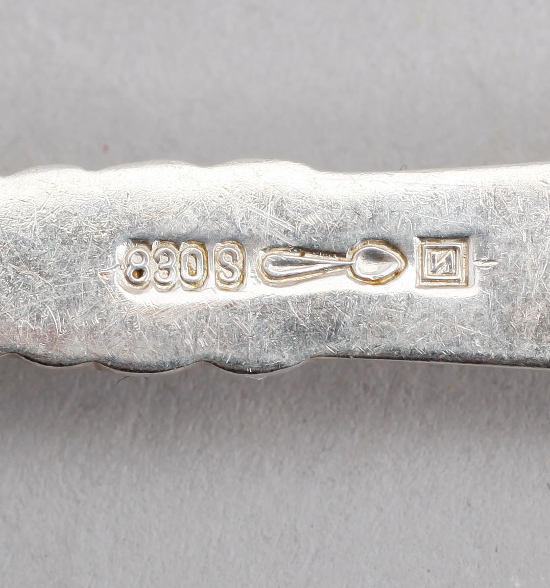 BESTICK, 36 delar, silver 830, "Katedral", Norge. Total vikt inklusive knivblad ca 1700 gram.