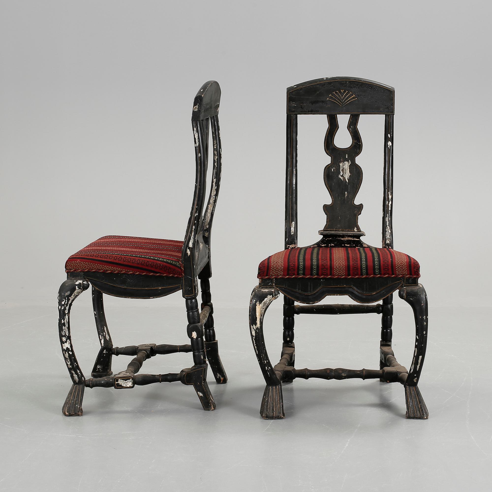 STOLAR, ett par, barockstil, 1800-tal.