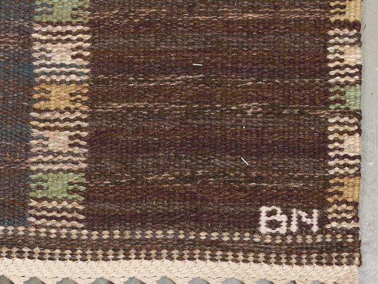 RUG. "Falurutan mörk". Flat weave. 208,5 x 135,5 cm. Signed AB MMF BN.