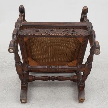 A Baroque style armchair, late 19th century.