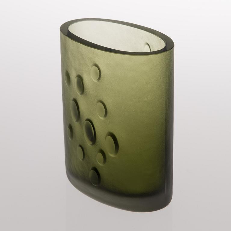 A glass vase signed Tapio Wirkkala.