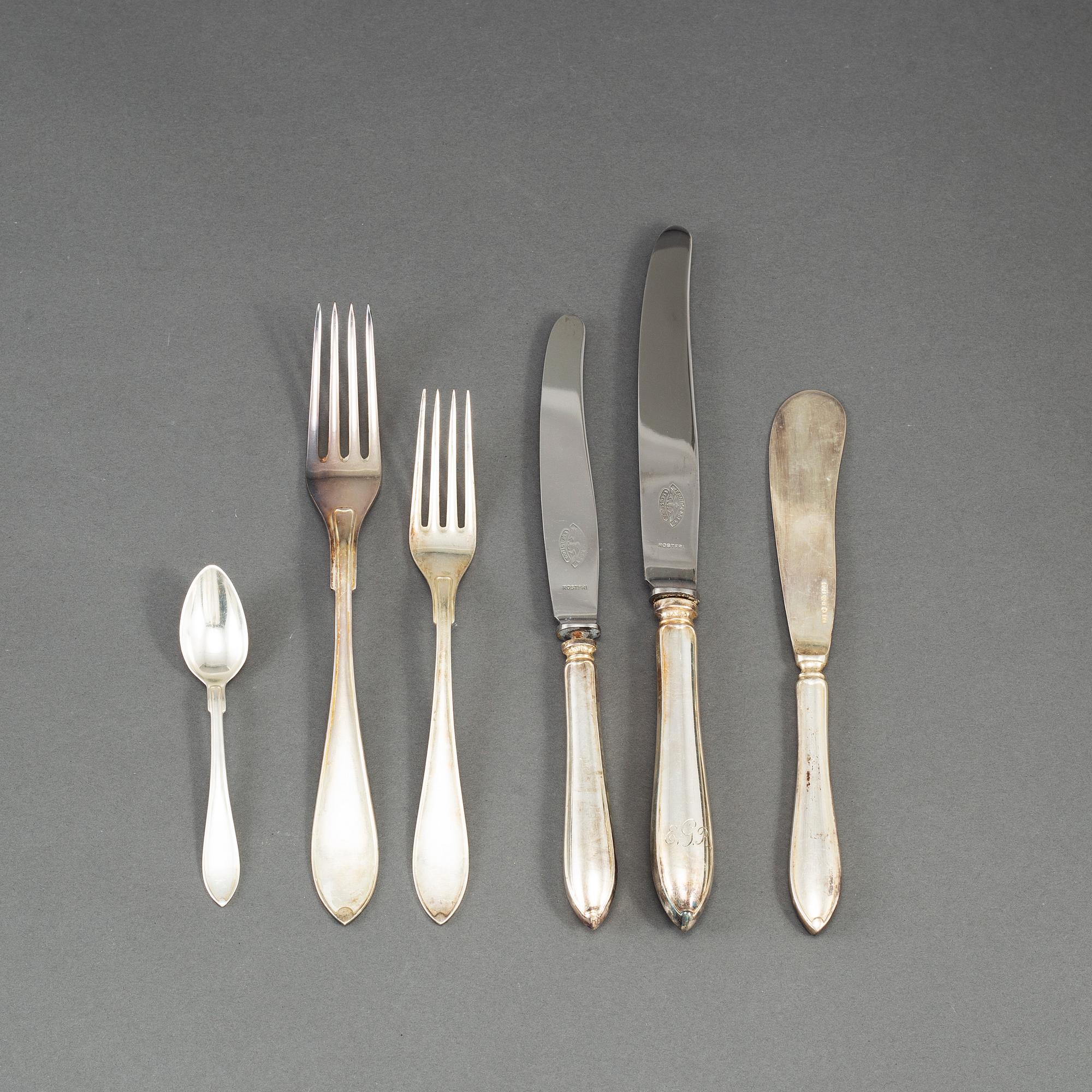 64 psc silver cutlery, MAB & GAB, some Stockholm 1931.