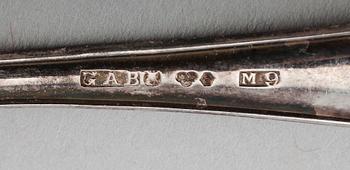 SKEDAR, 8 st, silver, GAB, Stockholm 1950/1962. Total vikt ca 324 g.