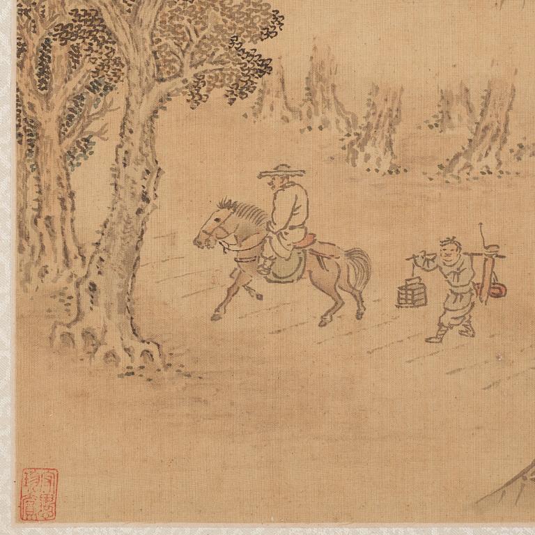 An album with 12 paintings by Qing dynasty artists, circa 1900. Attributed to Zhang Jian, Shou Ping, Yang Jin, after.