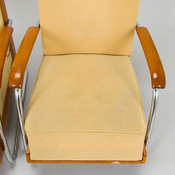 Pauli Blomstedt, a pair of 1930s armchairs and table for Merivaara Ltd.