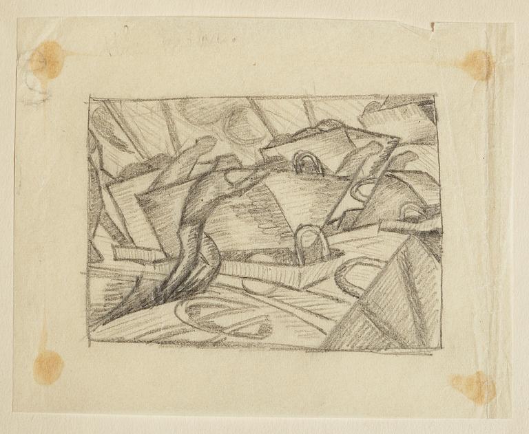 GÖSTA ADRIAN-NILSSON, pencil on paper (2), unsigned. Probably executed circa 1915-1917.