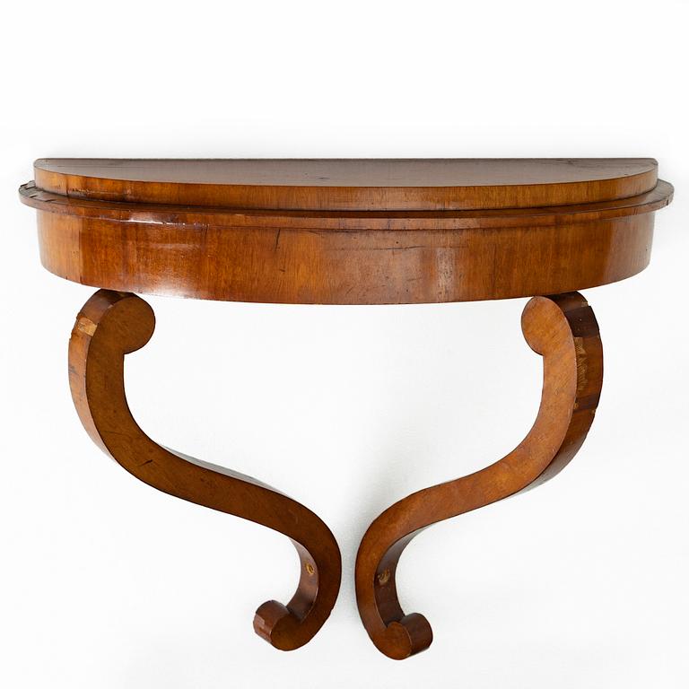 A Late Empire style mirror with a console table, second half of the 19th century.