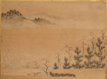 A Japanese six fold screen, Edo period (1603-1868).