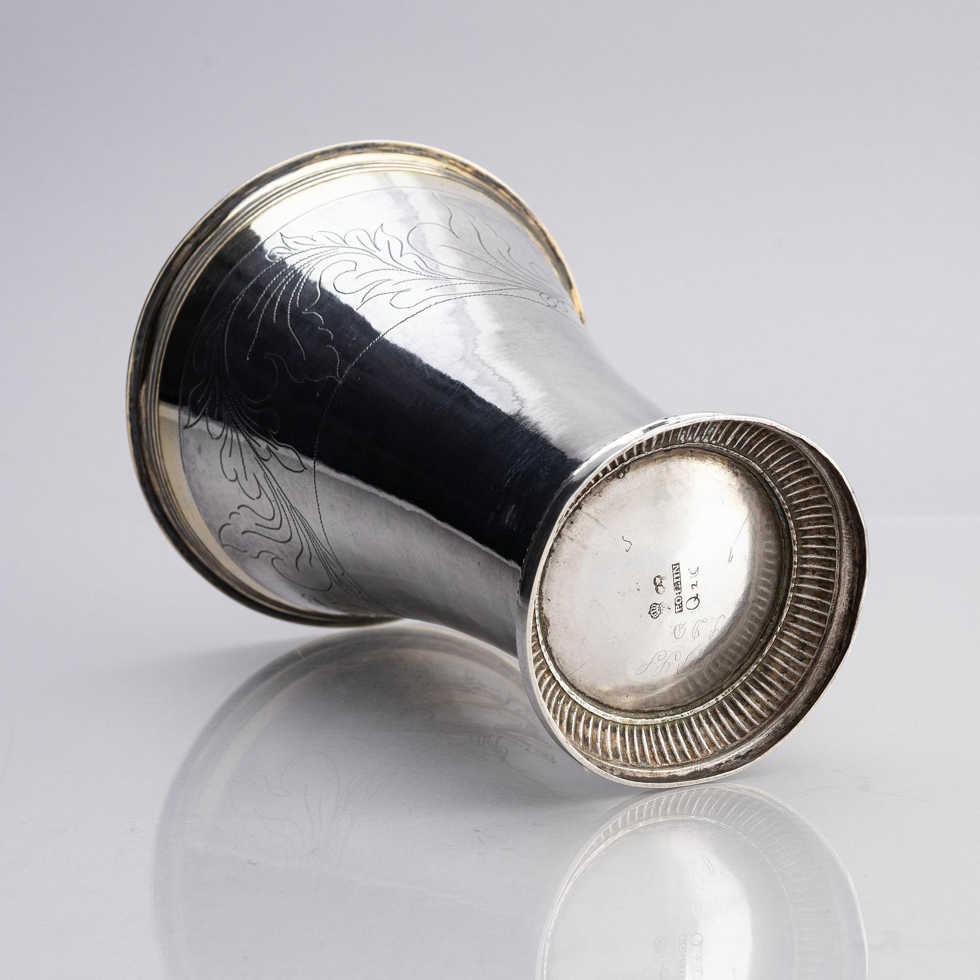 A parcel-gilt silver beaker, mark of Peter Ohlin, Karlskrona, Sweden, 1798.