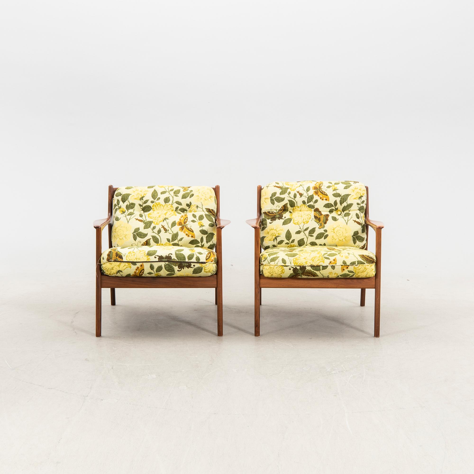 Folke Ohlsson, fåtöljer, ett par,” USA 75”, Dux, 1960-tal.