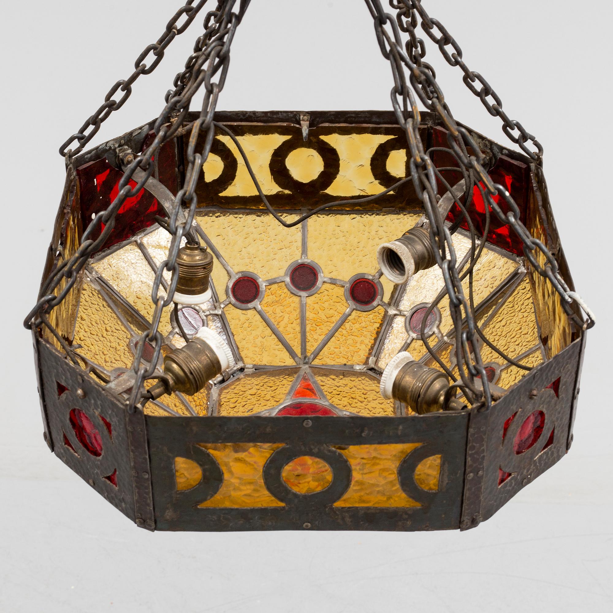 An early 20th century ceiling light.