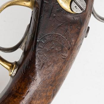 A Danish percussion pistol, 19th century.