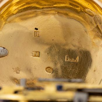 An 18k gold pocket watch by J. Ekeroth (watchmaker in Stockholm 1755-66).