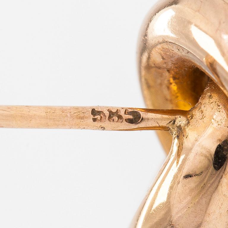 Örhängen, knutar, 14K guld.