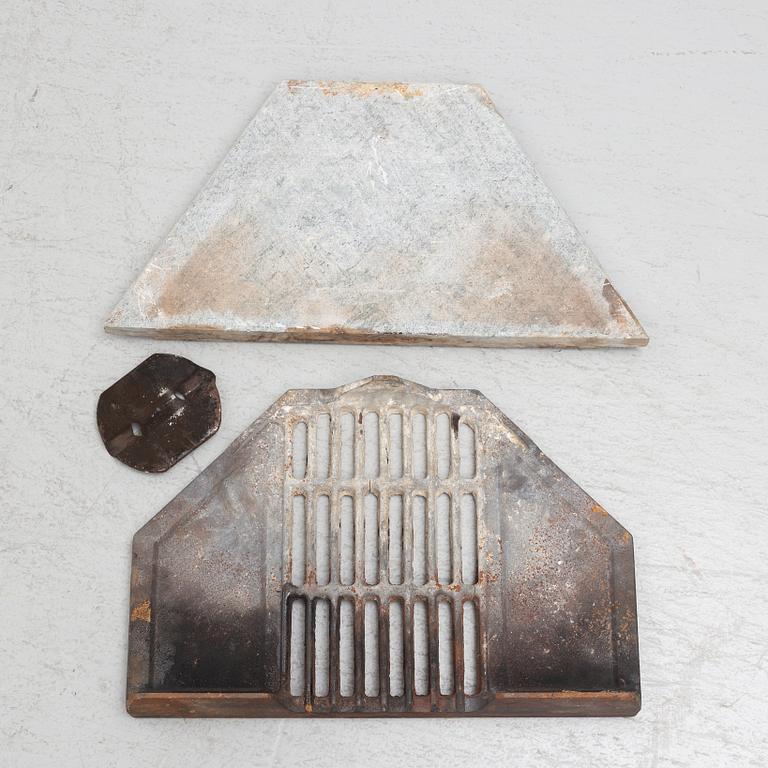 Sigurd Persson, braskamin, gjutjärn, Kockums Jernverk.