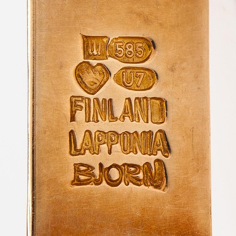Björn Weckström, Björn Weckström, Kalvosinnappipari "Vuoret", 14K kultaa. Lapponia 1973.