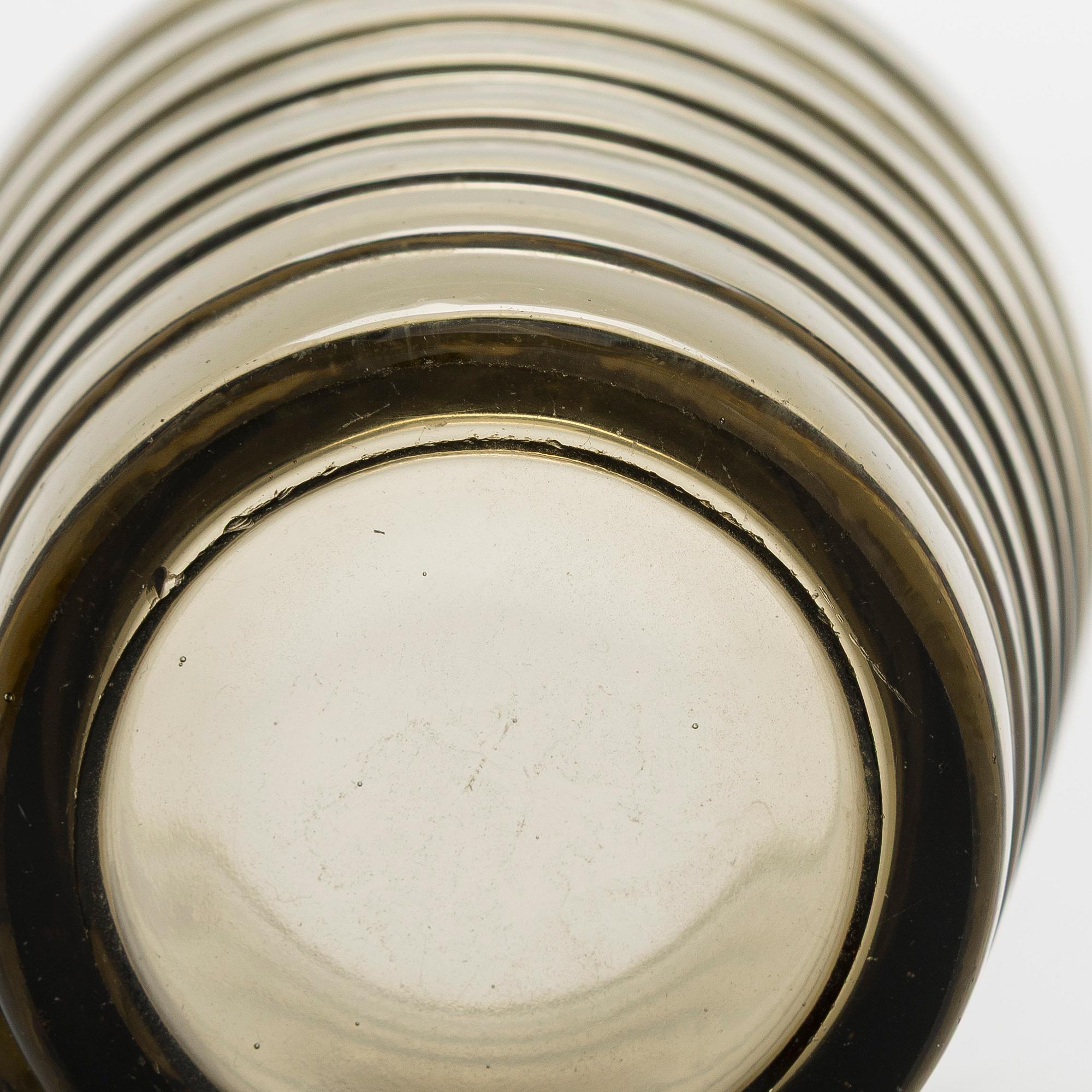 Aino Aalto, cup and plates, 3 pcs, "Bölgeblick" Karhula Glassworks 1930s.