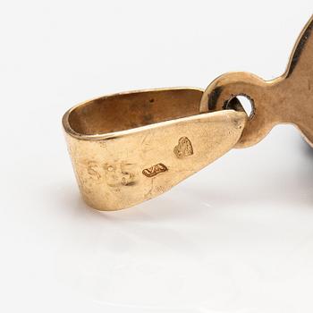 Hänge, 14K guld, emalj.